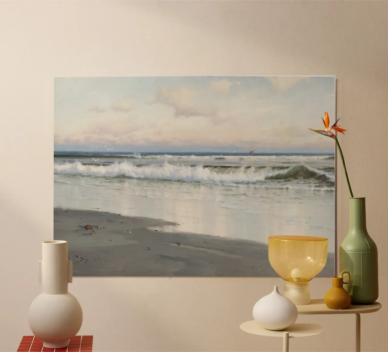 Ocean Waves Beach Art Print - Kustlandschap schilderij poster van ClubArt