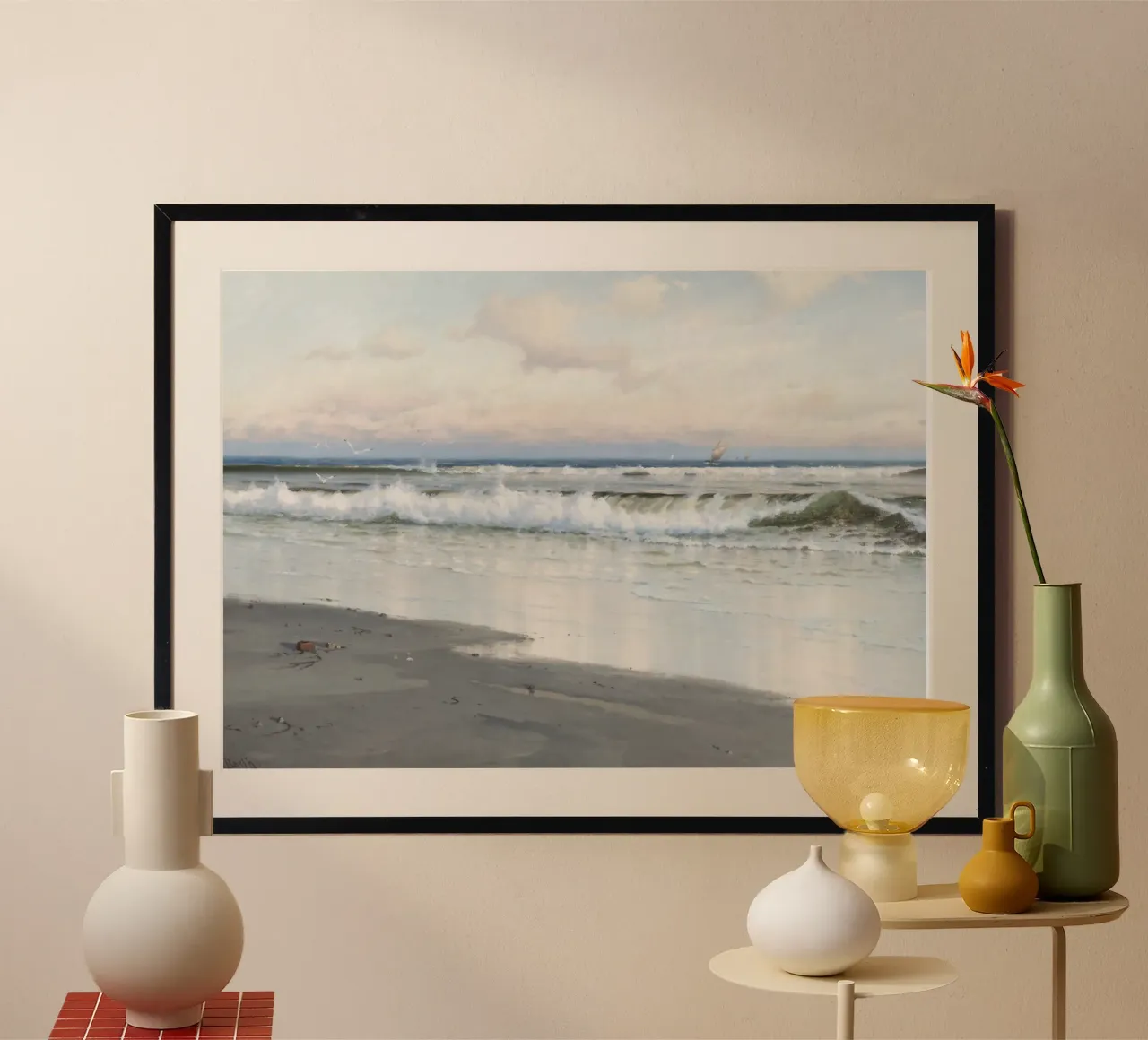 Ocean Waves Beach Art Print - Kustlandschap schilderij poster van ClubArt