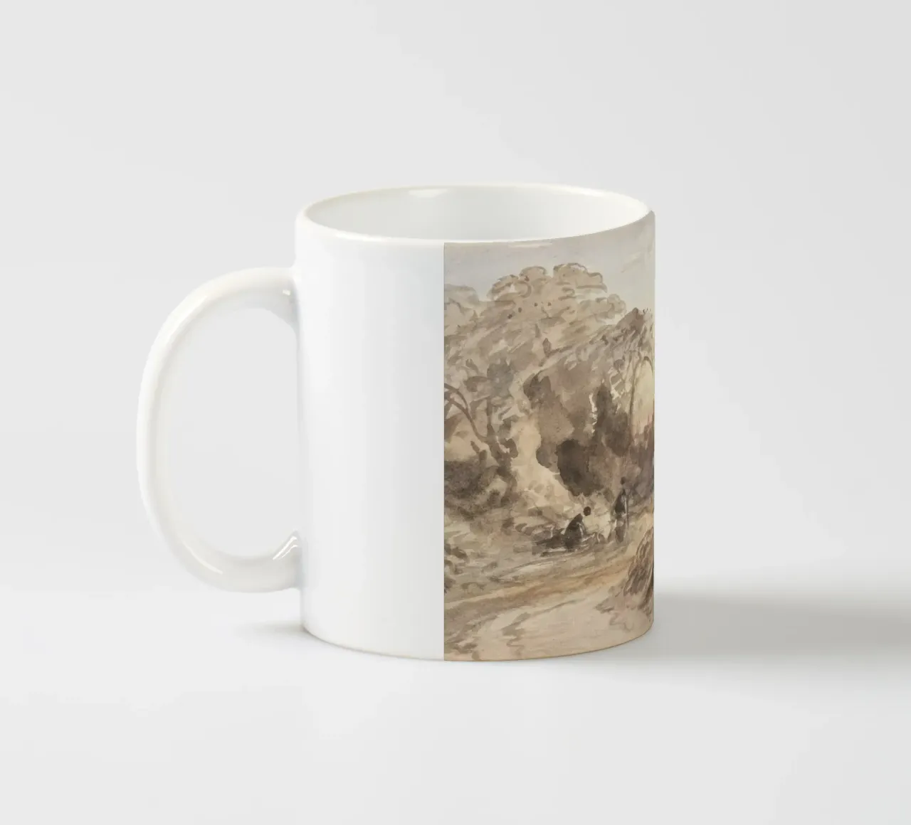 Paesaggio di rovine di un antico castello - Acquerello di epoca romantica tazza in ceramica da ClubArt