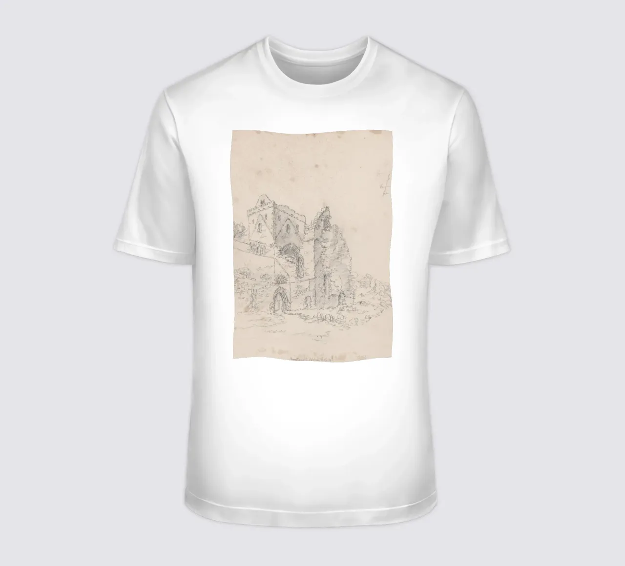 Ruinen der Swineshead Abbey: Historische Architekturskizze T-Shirt von ClubArt