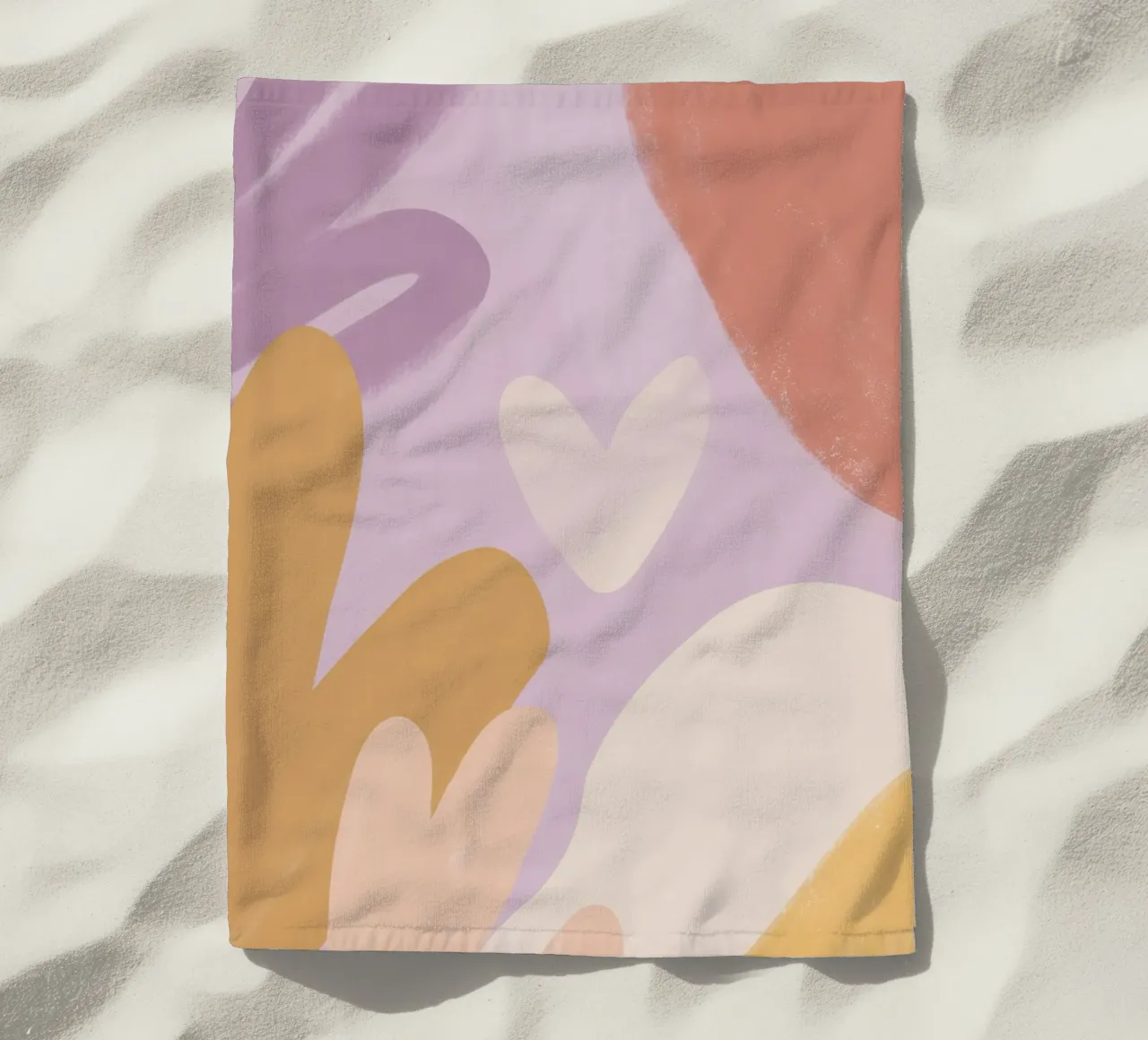 Delicate fields with a heart beach towel by Carinaprint