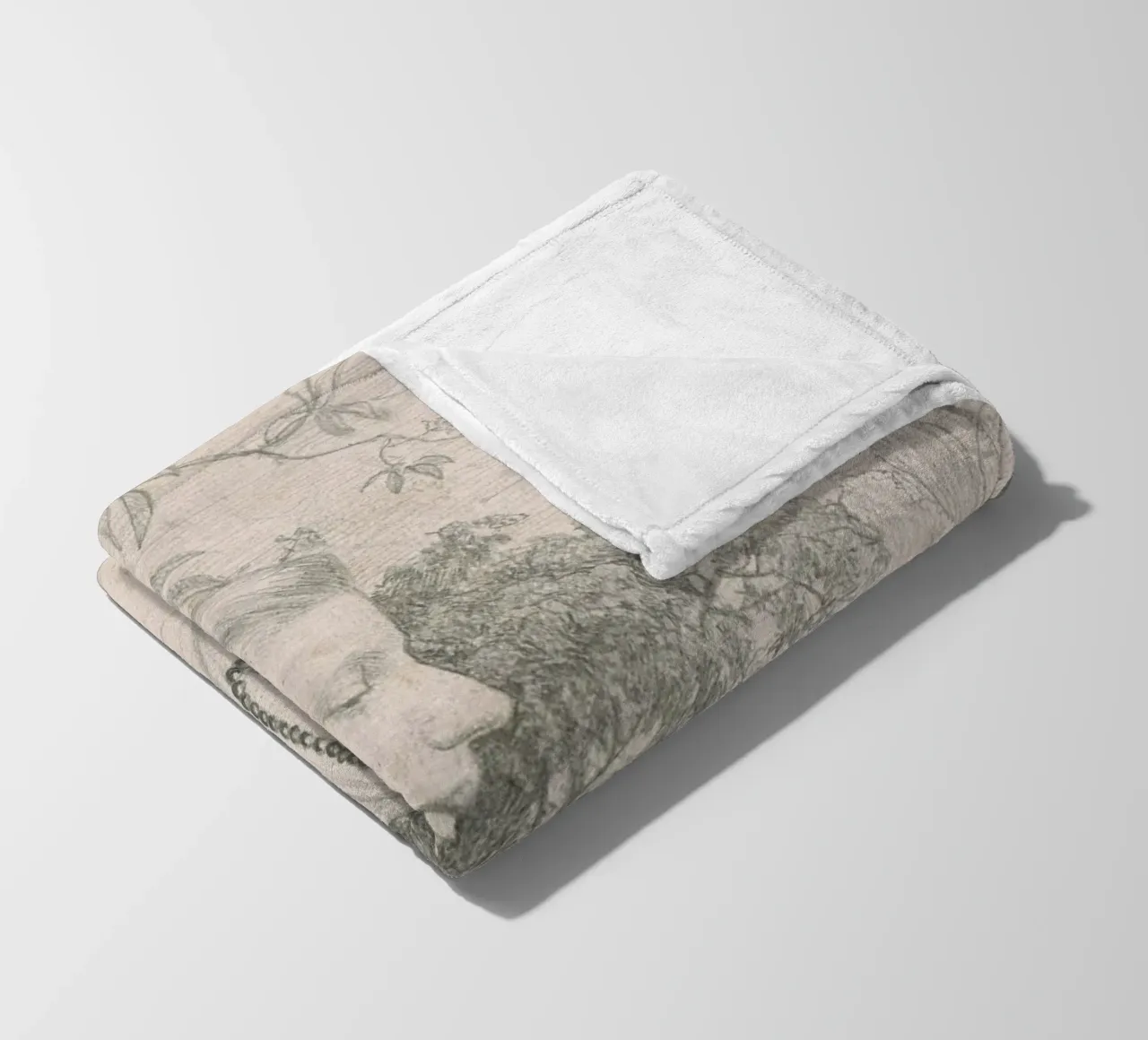 Victorian Sketch: Girl Reading in Garden Setting fleece blanket by ClubArt