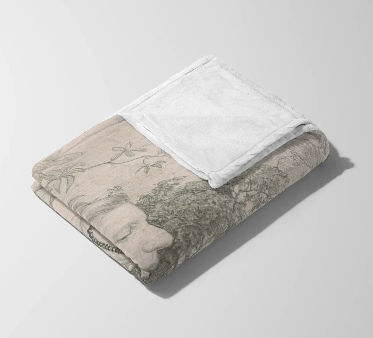 Victorian Sketch: Girl Reading in Garden Setting fleece blanket by ClubArt