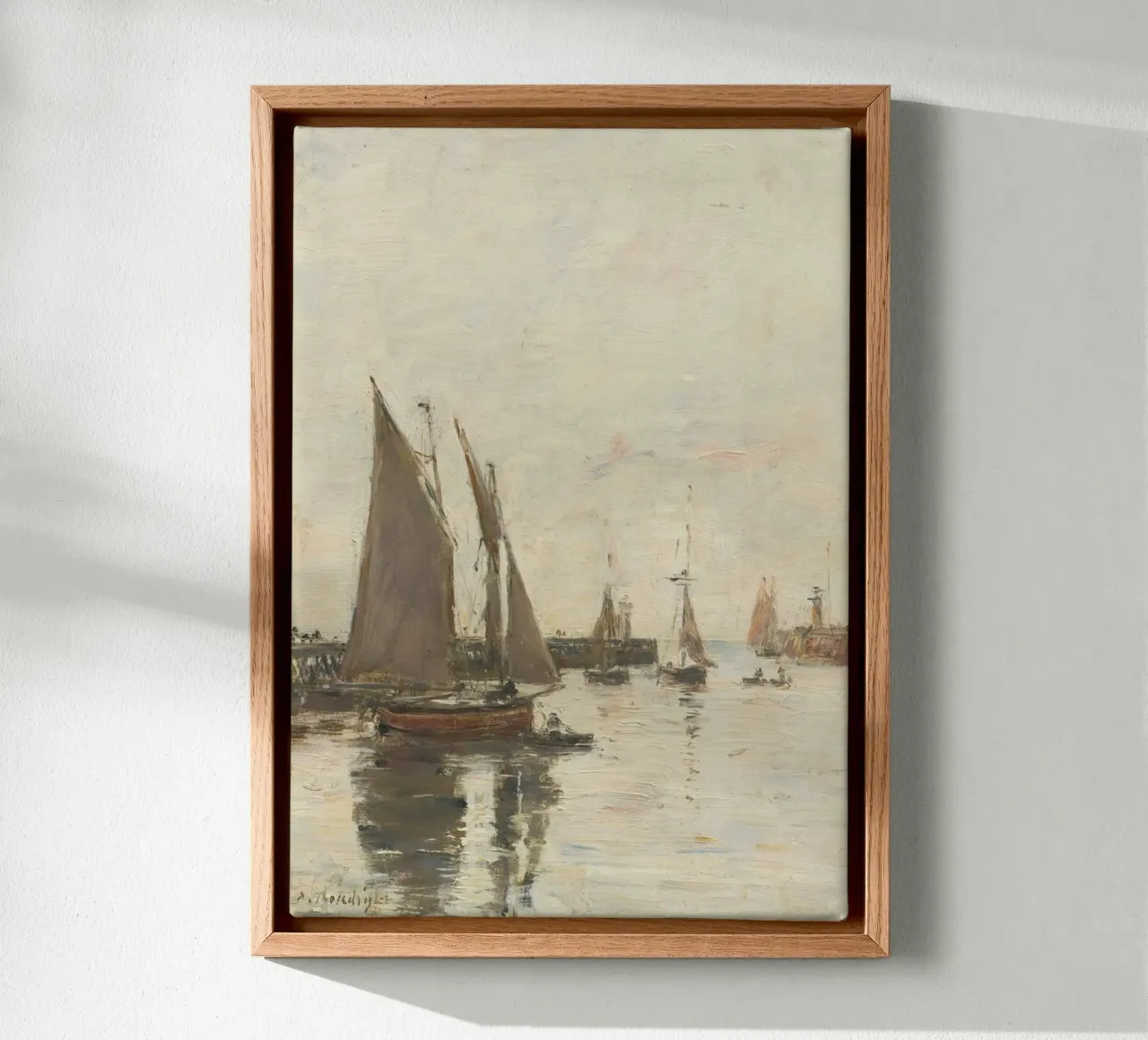 Eugène Boudin Zeegezicht: Havenboten bij zonsondergang canvas van ClubArt