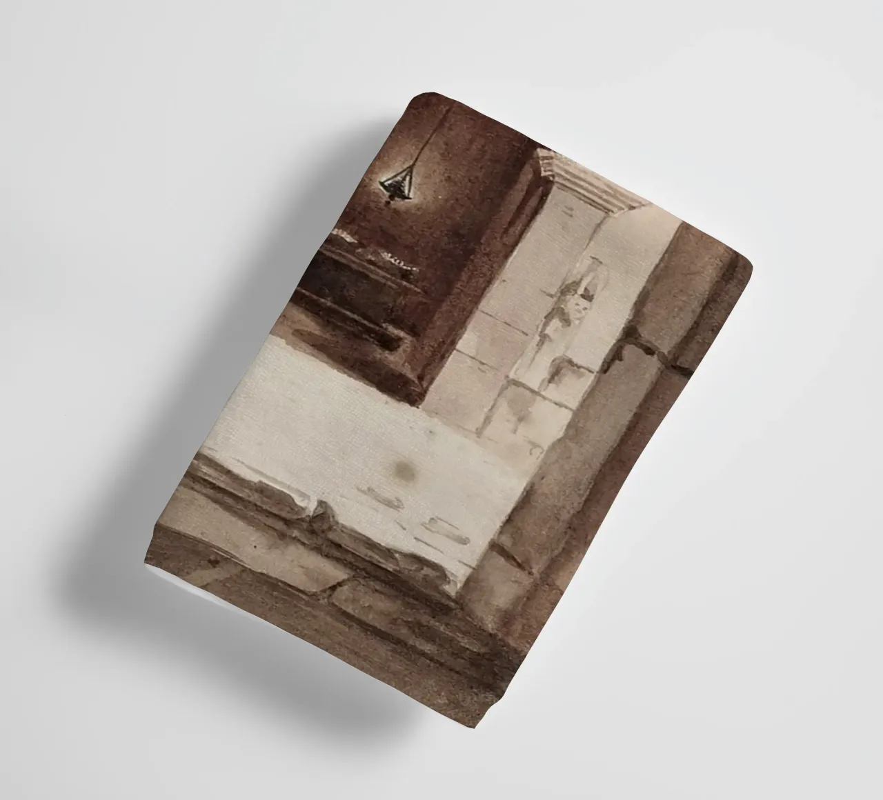 Vie monastique : Cour voûtée avec des moines en train de dessiner serviette de bain de ClubArt