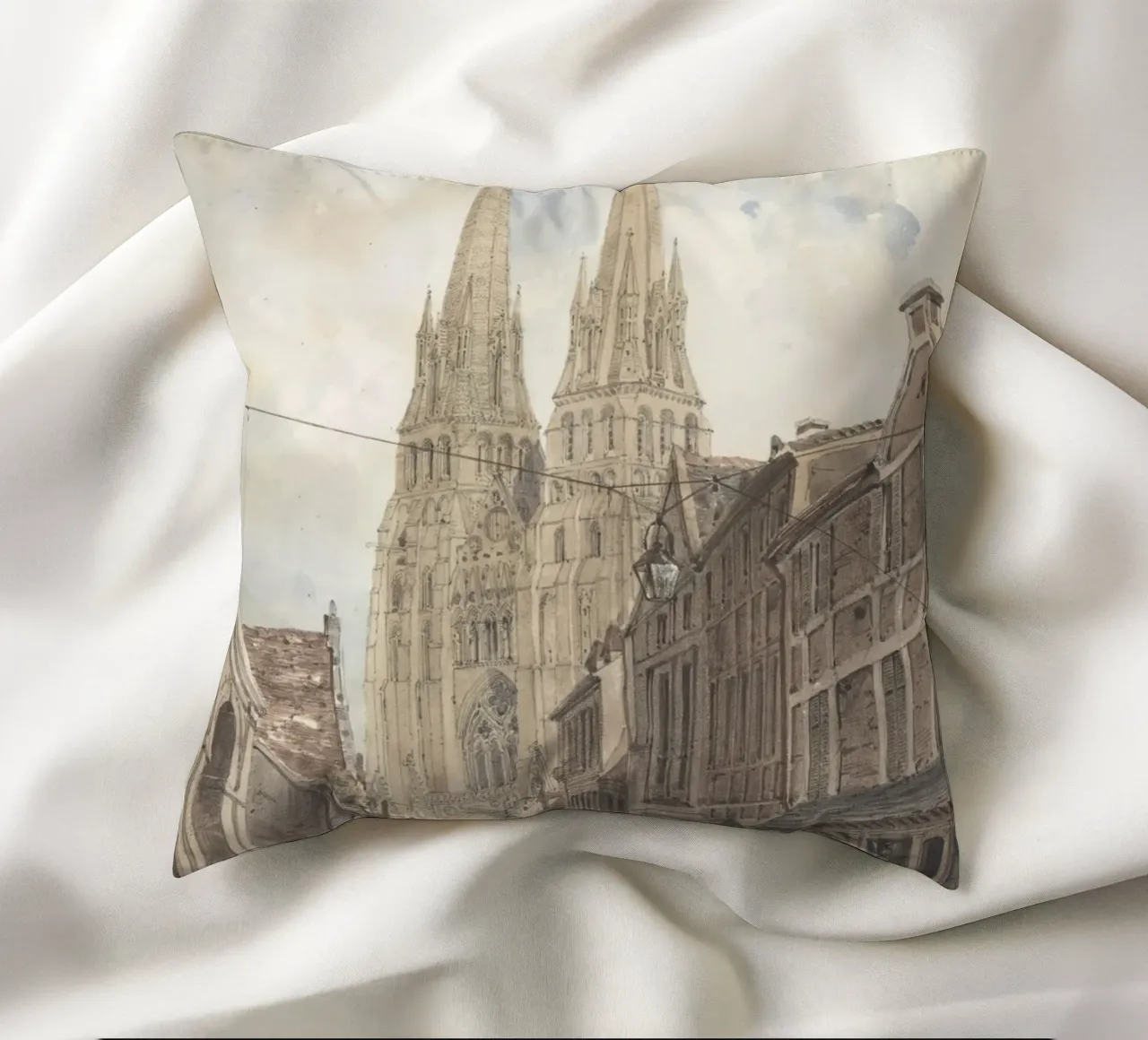 Thomas Boys: Cattedrale gotica francese Street View cuscino da ClubArt