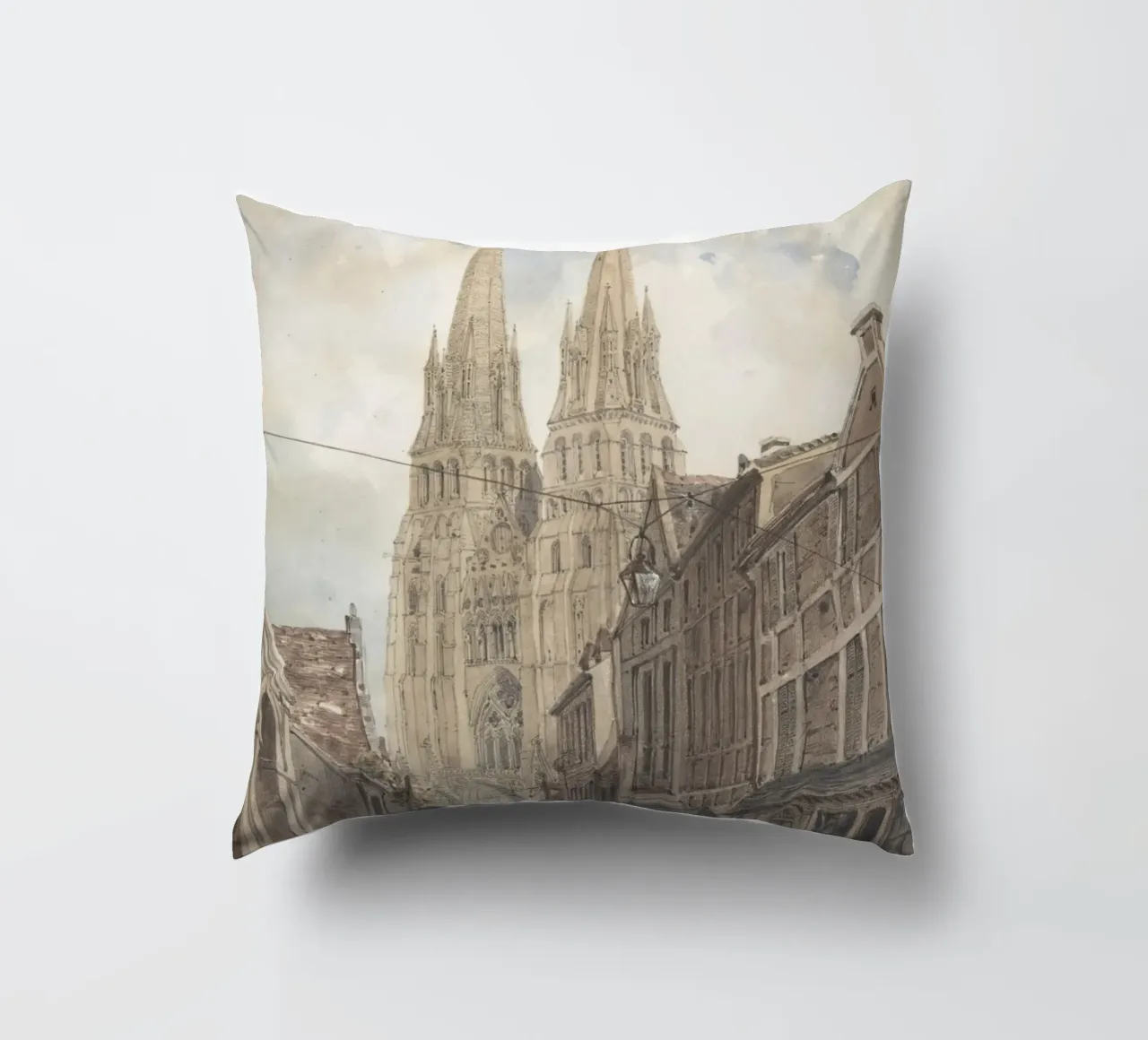 Thomas Boys: Cattedrale gotica francese Street View cuscino da ClubArt