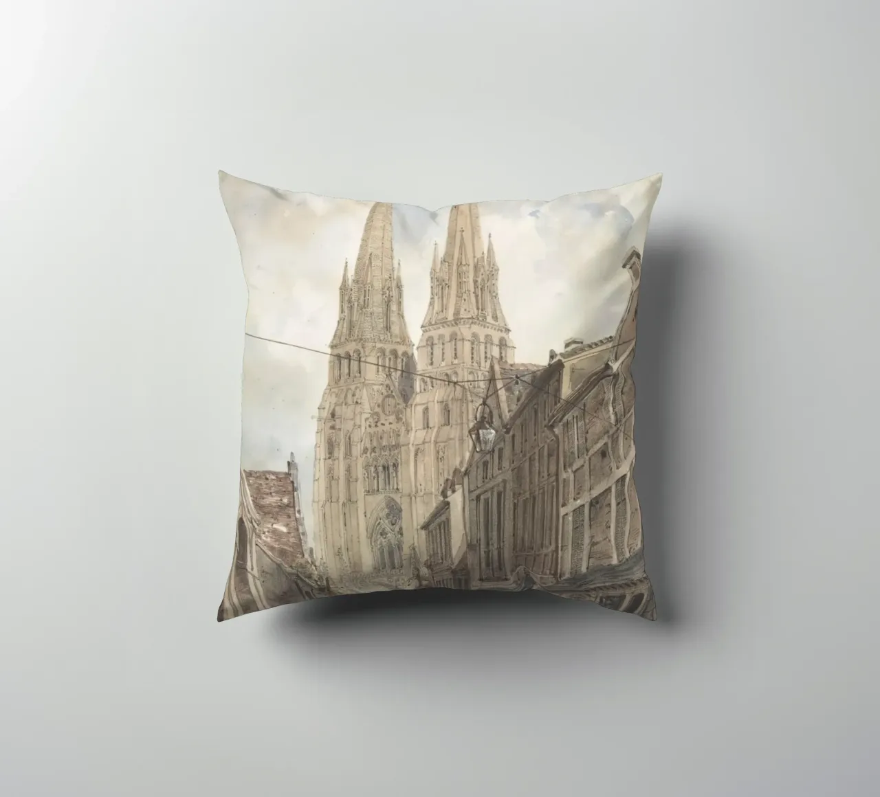 Thomas Boys: Cattedrale gotica francese Street View cuscino da ClubArt