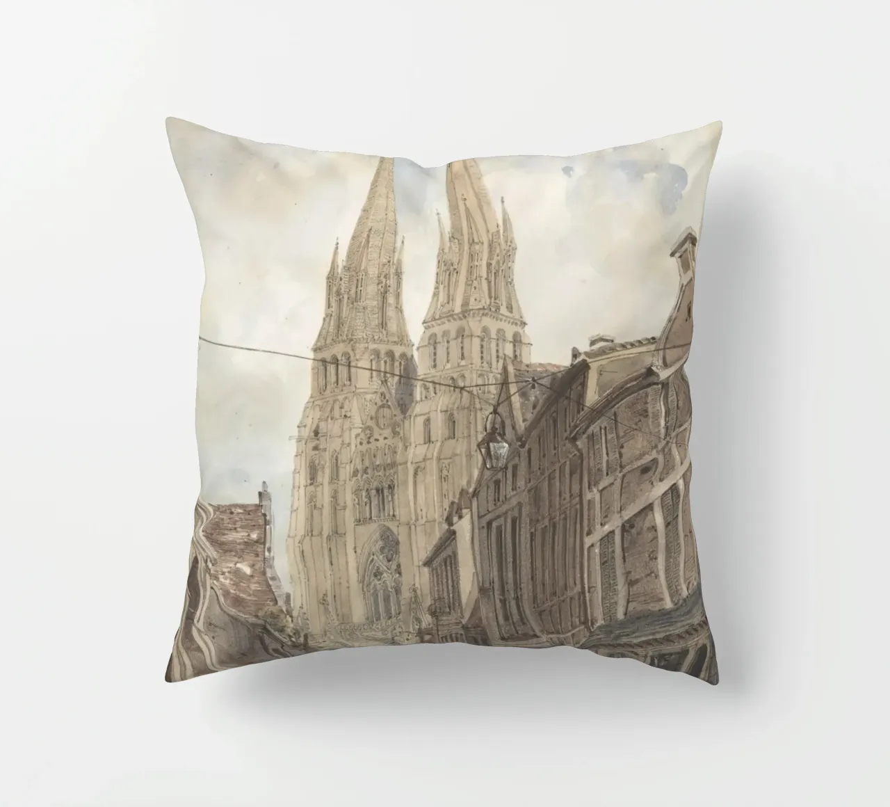 Thomas Boys: Cattedrale gotica francese Street View cuscino da ClubArt
