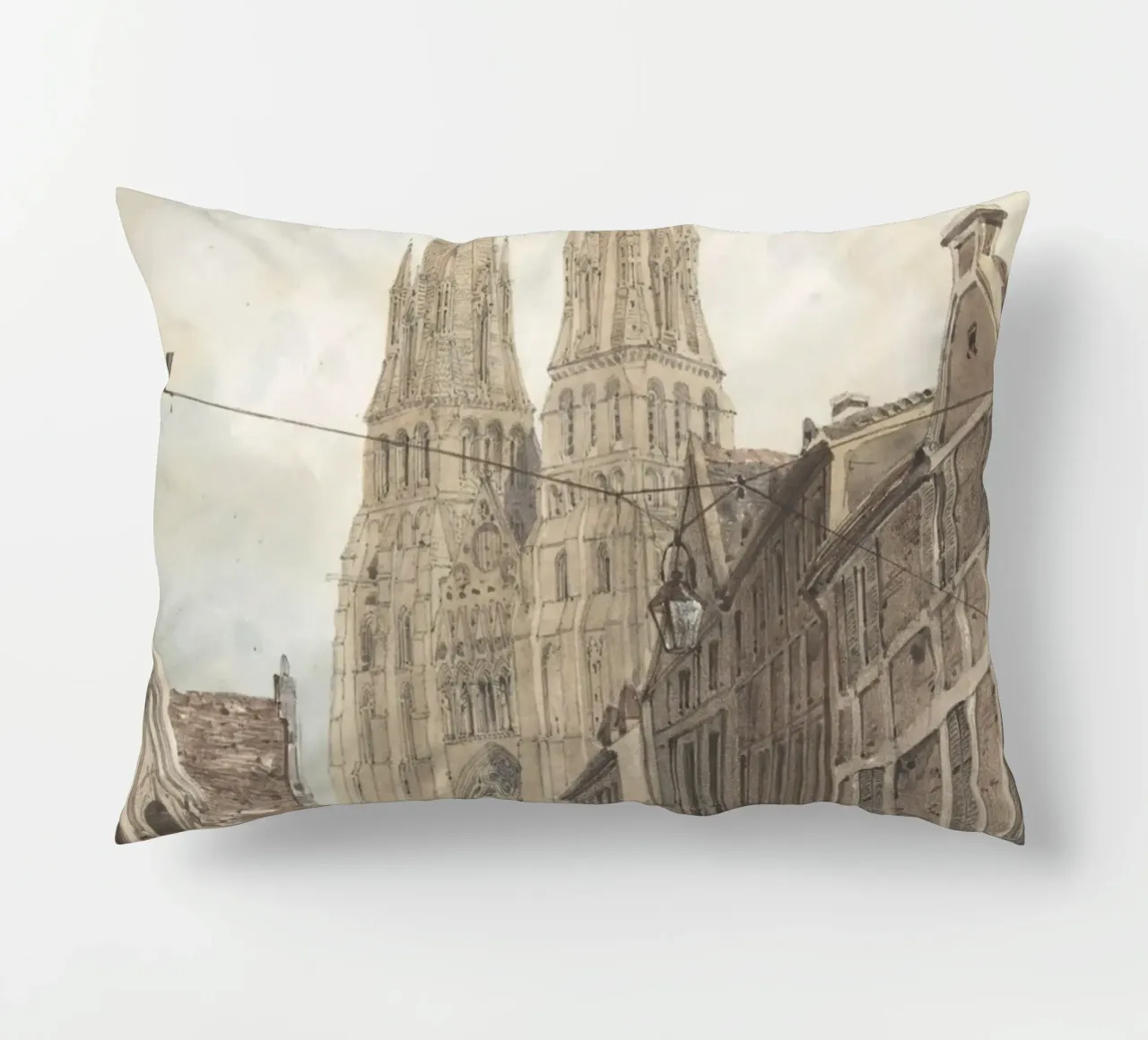 Thomas Boys: Cattedrale gotica francese Street View cuscino da ClubArt