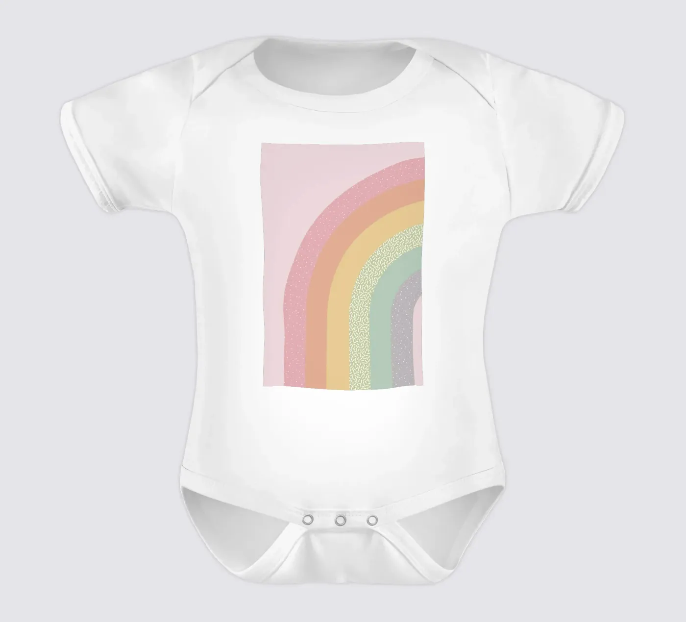 Sweet Rainbow short-sleeve baby romper by cafelab