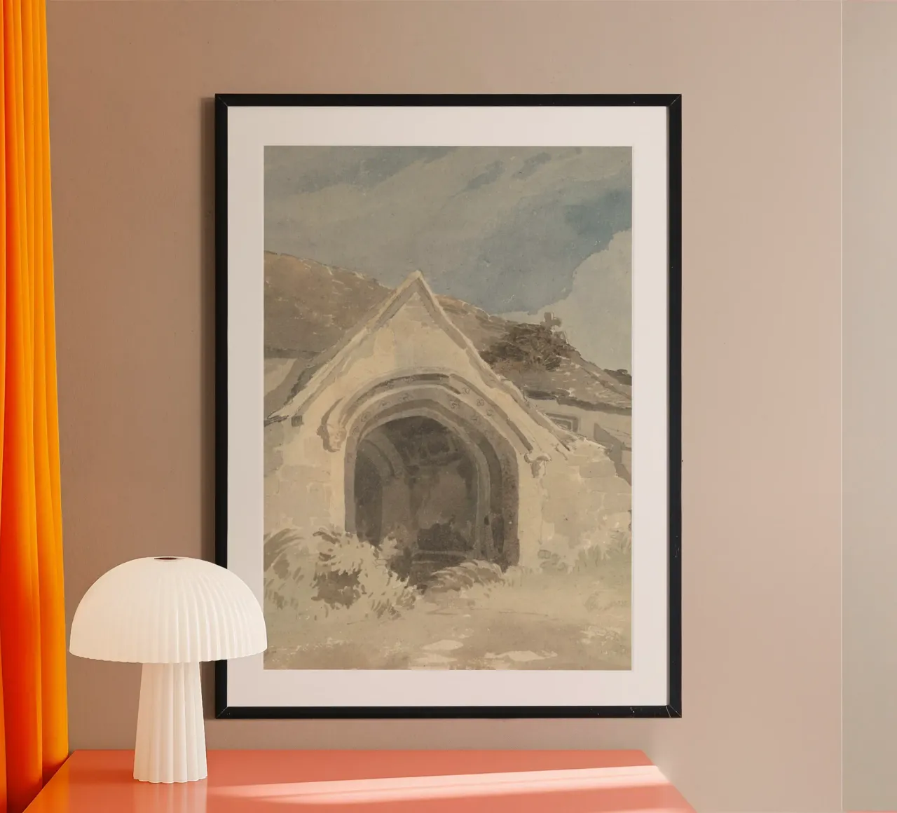 Ingresso di una chiesa storica: Acquerello del portico ad arco carta hahnemühle da ClubArt