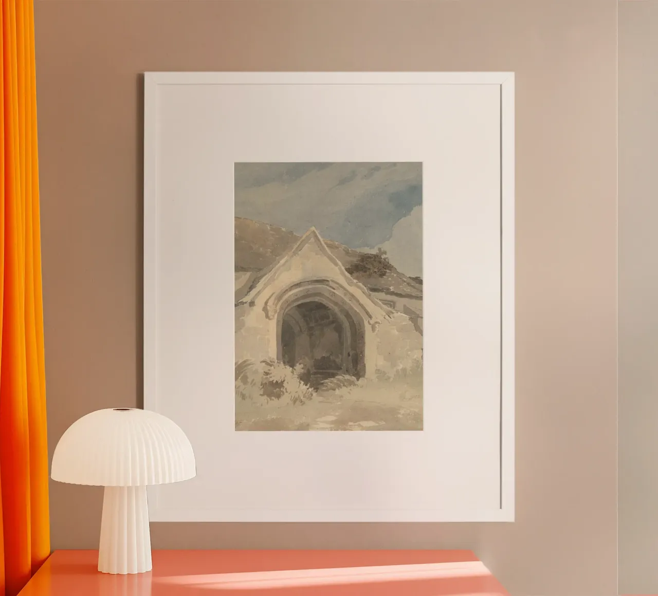 Ingresso di una chiesa storica: Acquerello del portico ad arco carta hahnemühle da ClubArt