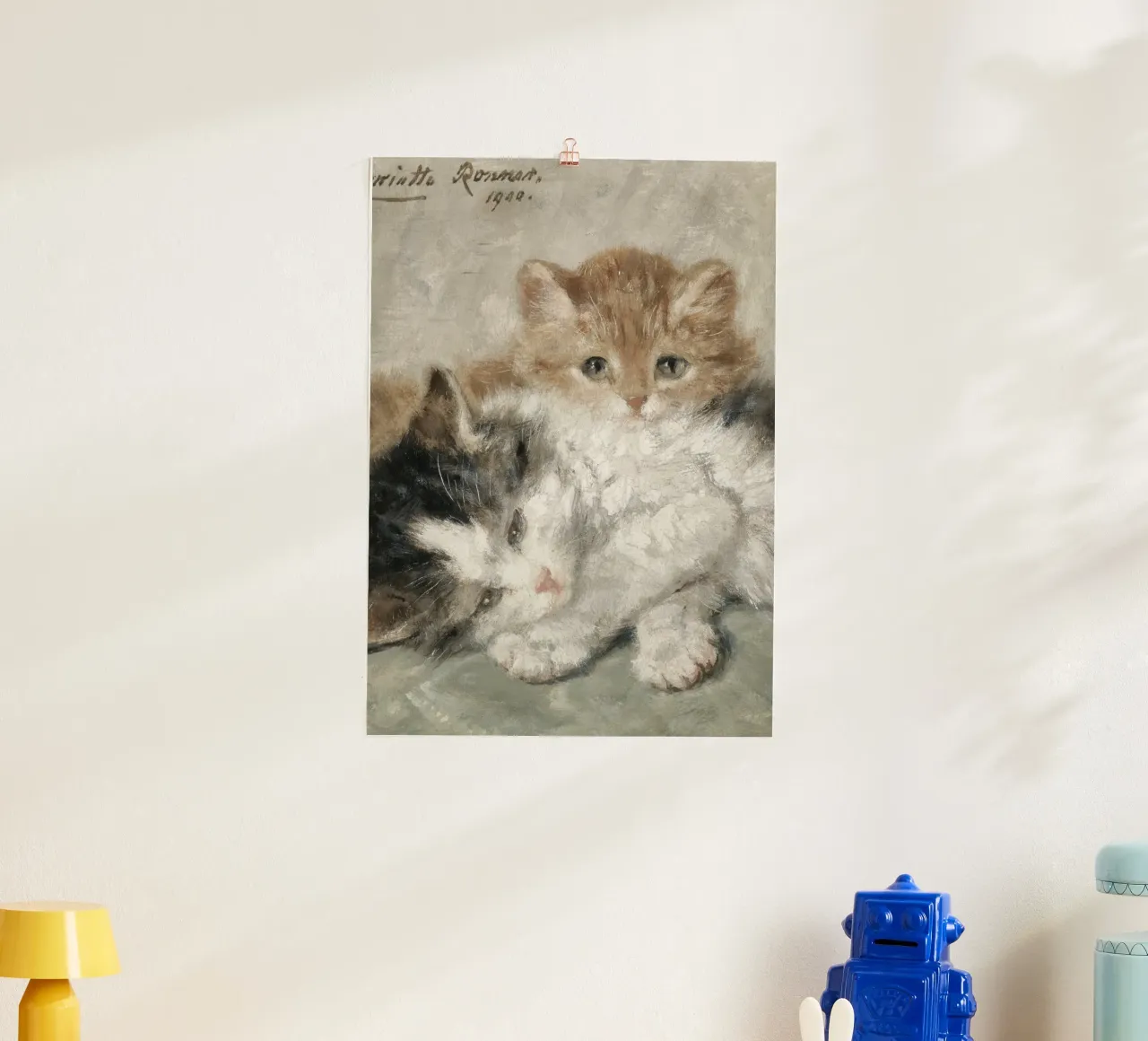 Henriette Ronner-Knip: Kuschelige Kätzchen (1900) Kunstdruck Poster mit Kunststoffrahmen von ClubArt