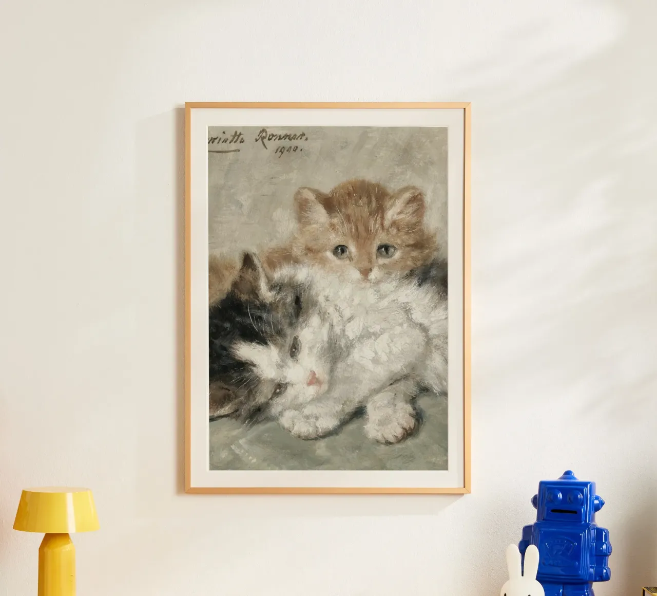Henriette Ronner-Knip: Kuschelige Kätzchen (1900) Kunstdruck Poster mit Kunststoffrahmen von ClubArt