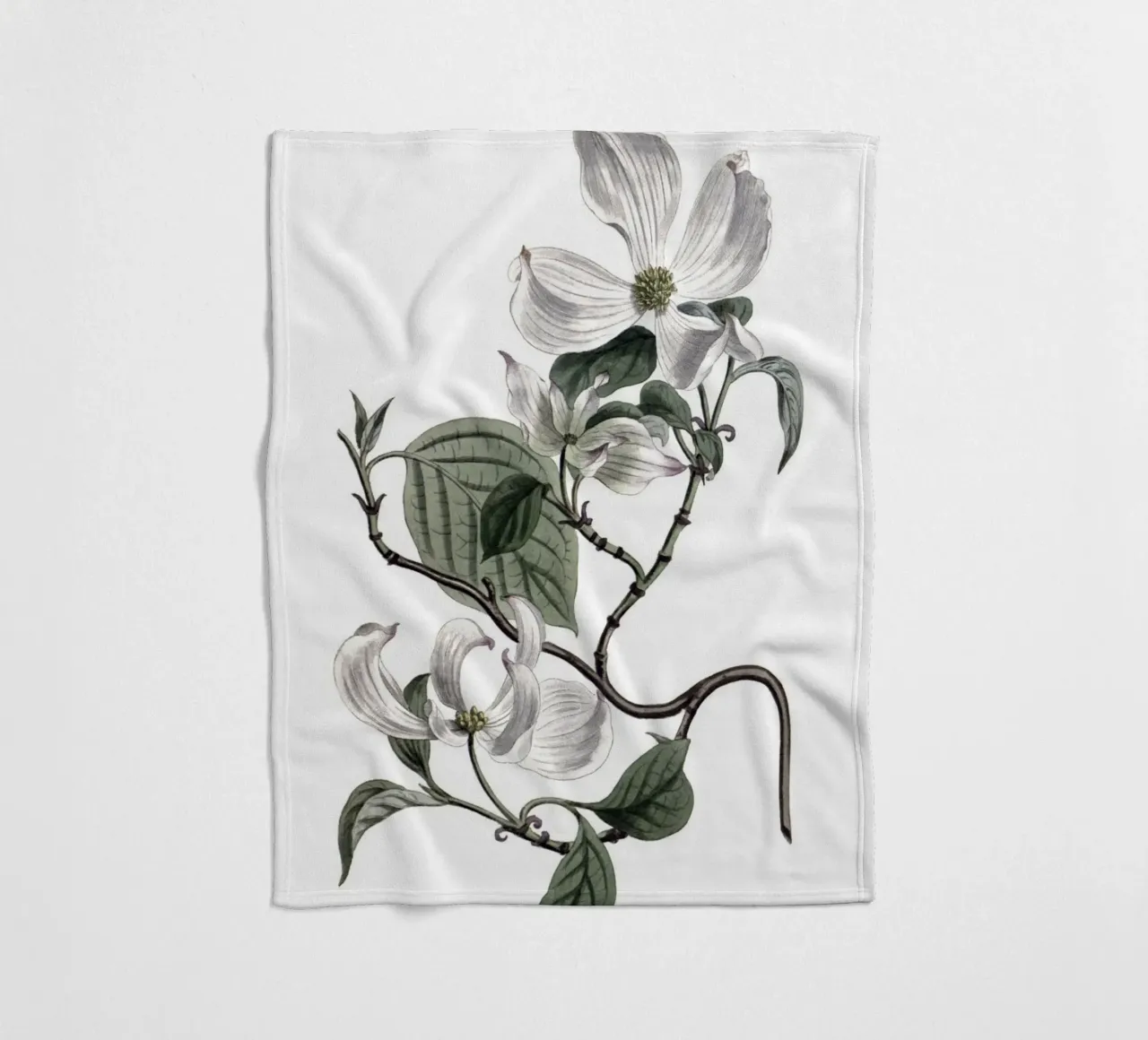 S. Edwards Botanical: Ramo di corniolo in fiore (1801) coperta in pile da ClubArt