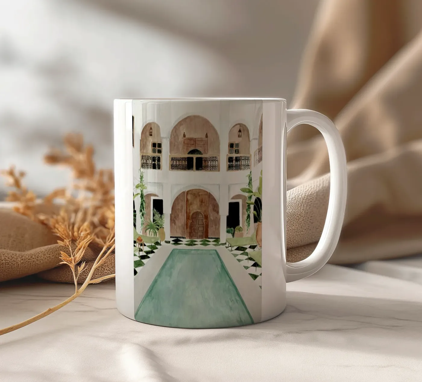 Riad Keramik Tasse von Isabelle Vandeplassche