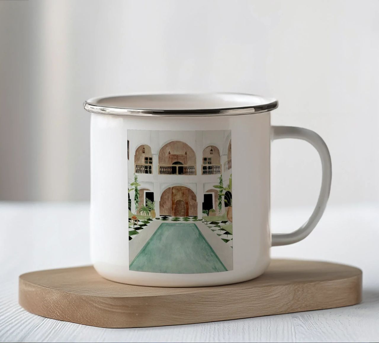 Riad tazza in smalto da Isabelle Vandeplassche