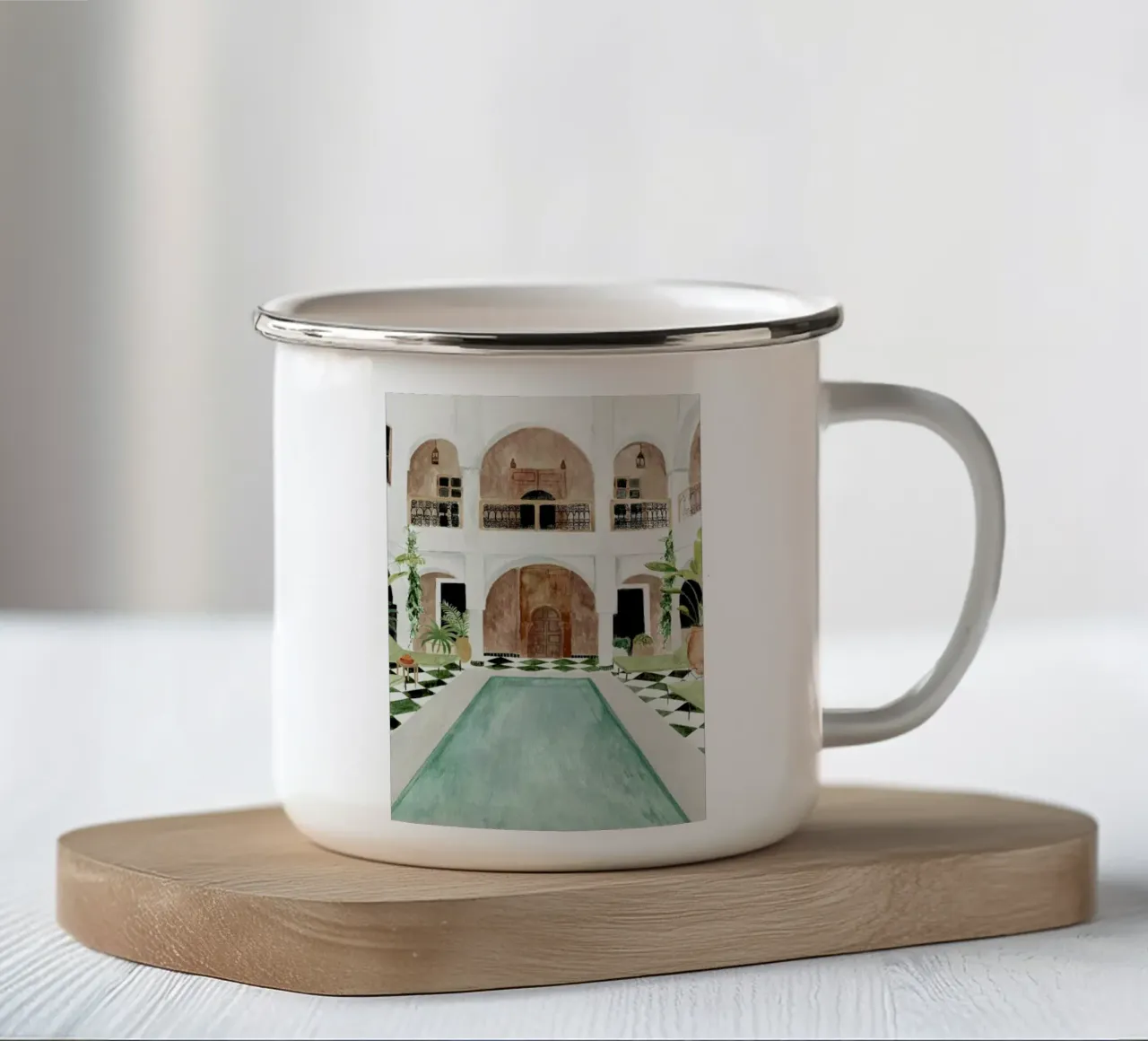 Riad emaille mok van Isabelle Vandeplassche