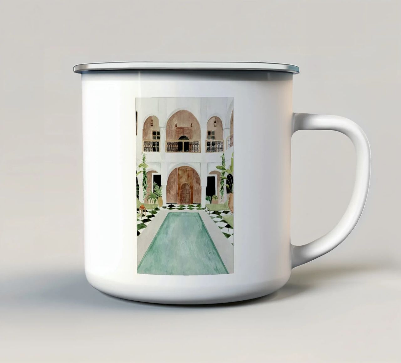 Riad tazza in smalto da Isabelle Vandeplassche