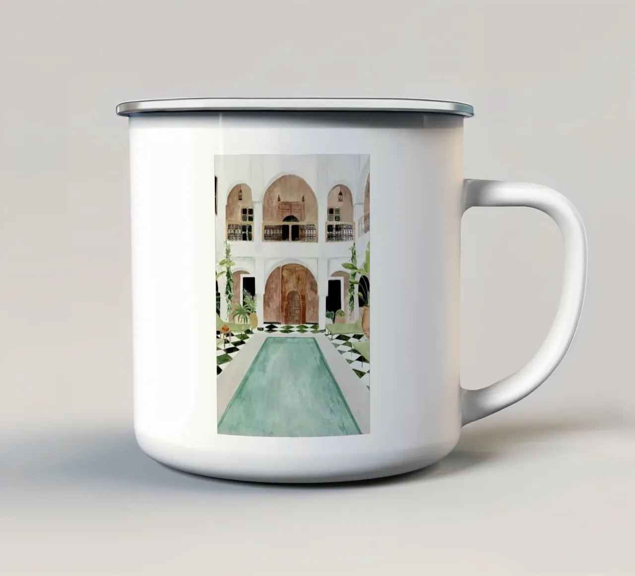 Riad emaille mok van Isabelle Vandeplassche