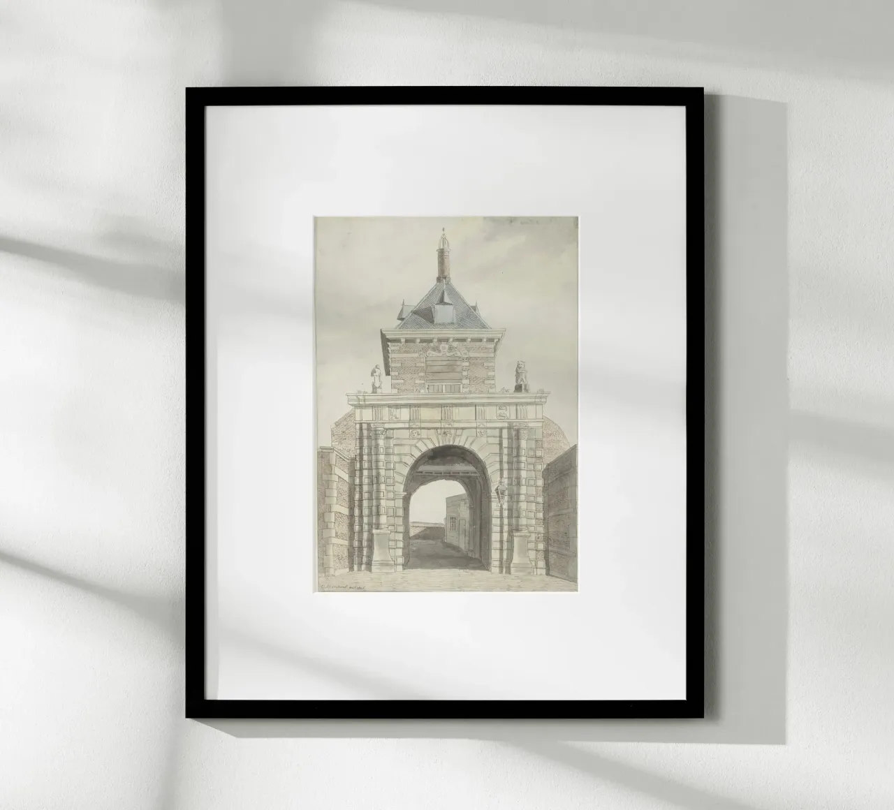 1818 Archway Drawing: Historic Brick & Stone Gateway poster by ClubArt