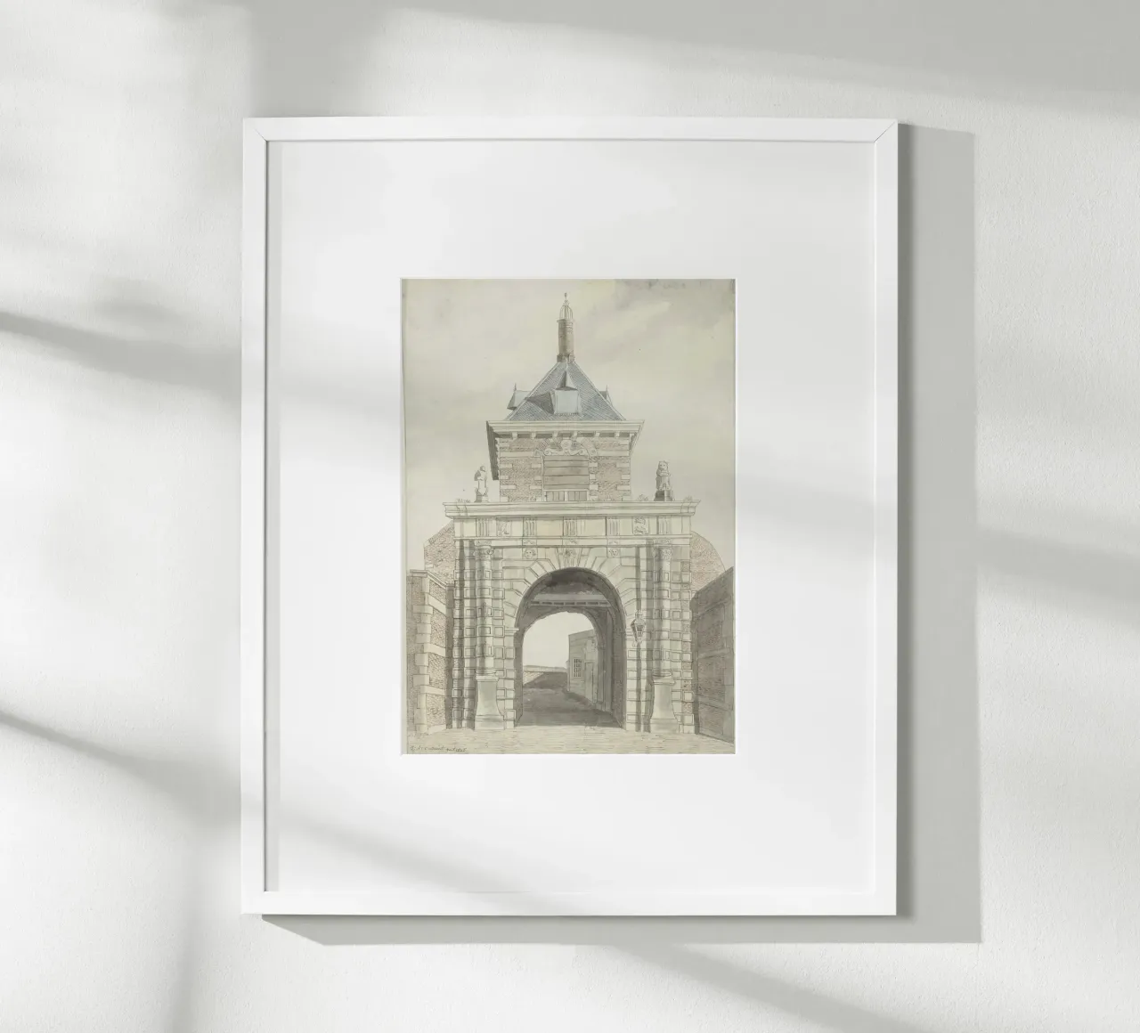 1818 Archway Drawing: Historic Brick & Stone Gateway poster by ClubArt