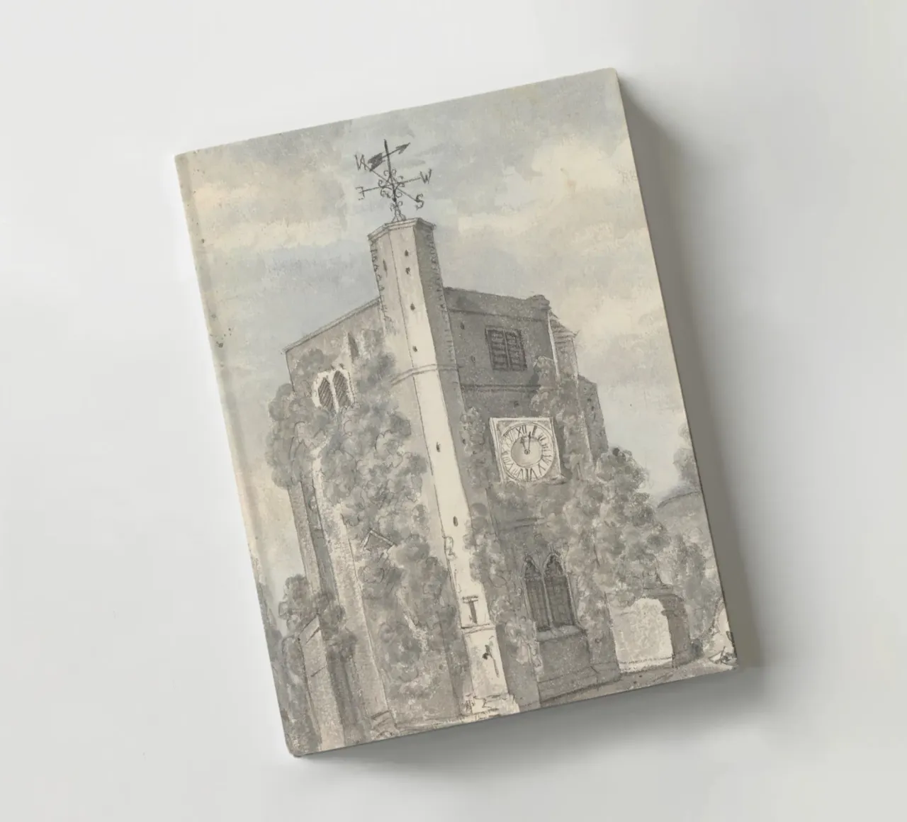 Rustic Church Tower: Weather Vane & Ivy-Clad Walls notebook by ClubArt