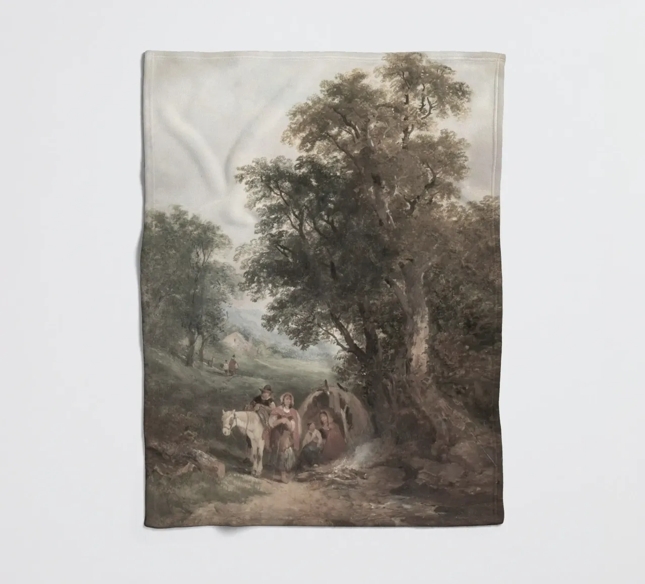 Romanticism Landscape: Traveler's Rest by Forest Edge fleece blanket by ClubArt