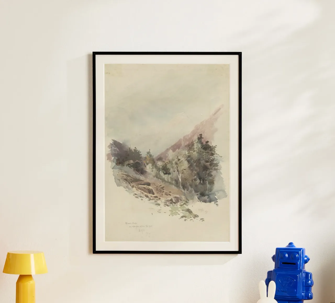 Romantisch uitzicht op de Alpen: Bergbeek & Boslandschap hahnemühle van ClubArt