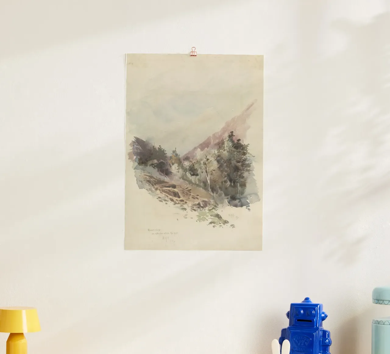 Romantisch uitzicht op de Alpen: Bergbeek & Boslandschap hahnemühle van ClubArt