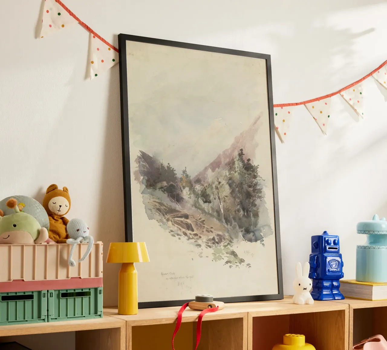Romantisch uitzicht op de Alpen: Bergbeek & Boslandschap hahnemühle van ClubArt