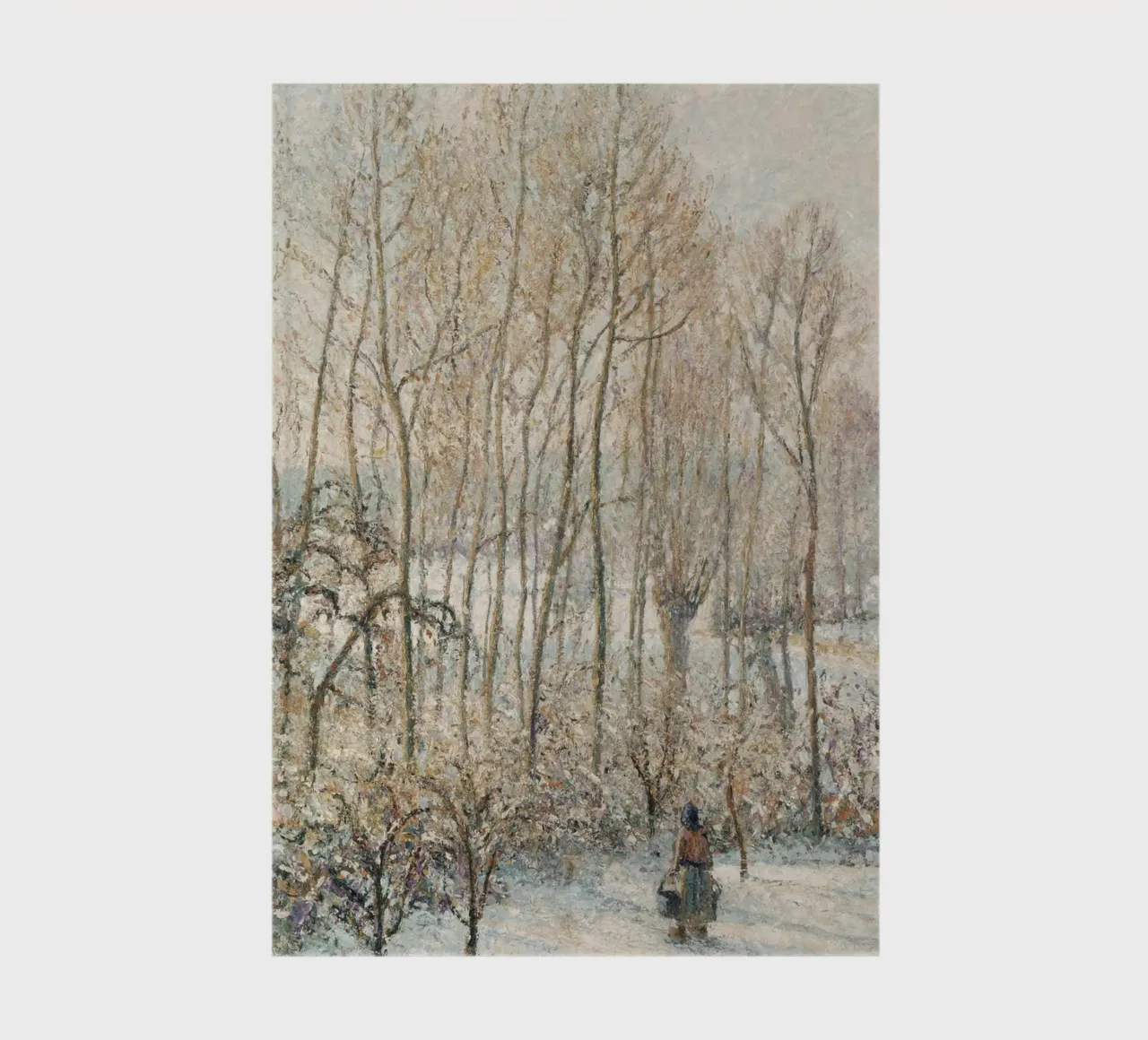 Impressionist Winter: Snowy Path with Lone Figure & Trees notebook by ClubArt