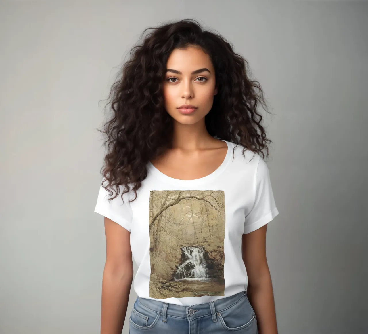Romantischer Wasserfall: Waldkaskade und heitere Wildnis Frauen T-Shirt von ClubArt