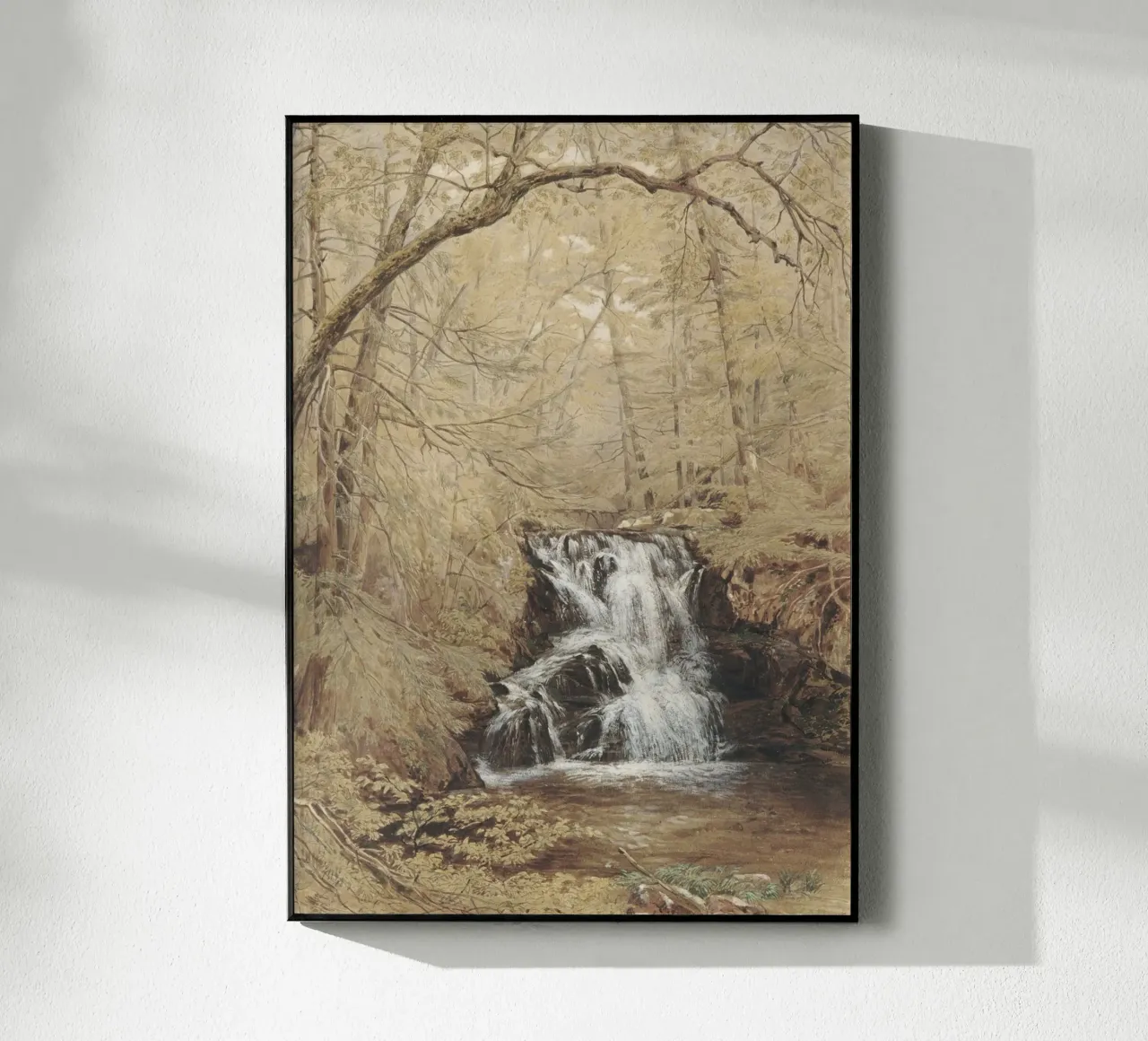 Romantischer Wasserfall: Waldkaskade und heitere Wildnis Acryl-Glas von ClubArt
