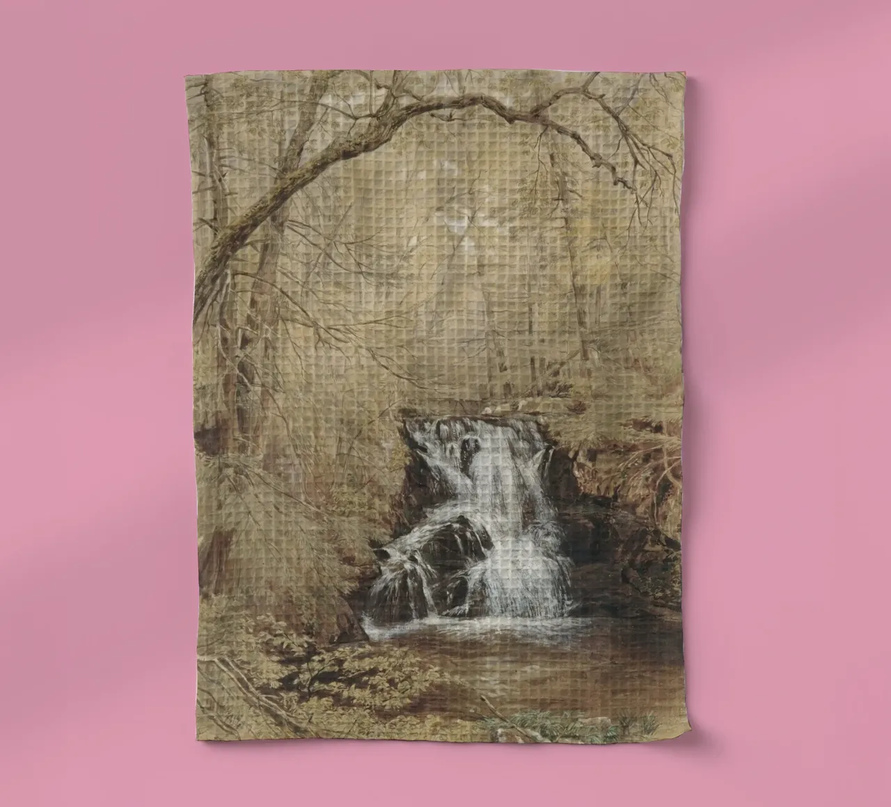 Cascata romantica: Cascata nella foresta e natura selvaggia e serena canovaccio da cucina da ClubArt