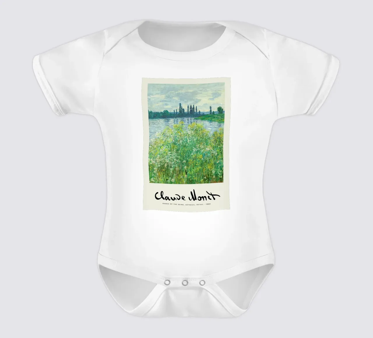 Monet – Signed Banks of the Seine body neonato maniche corte da Vintage by JUNIQE