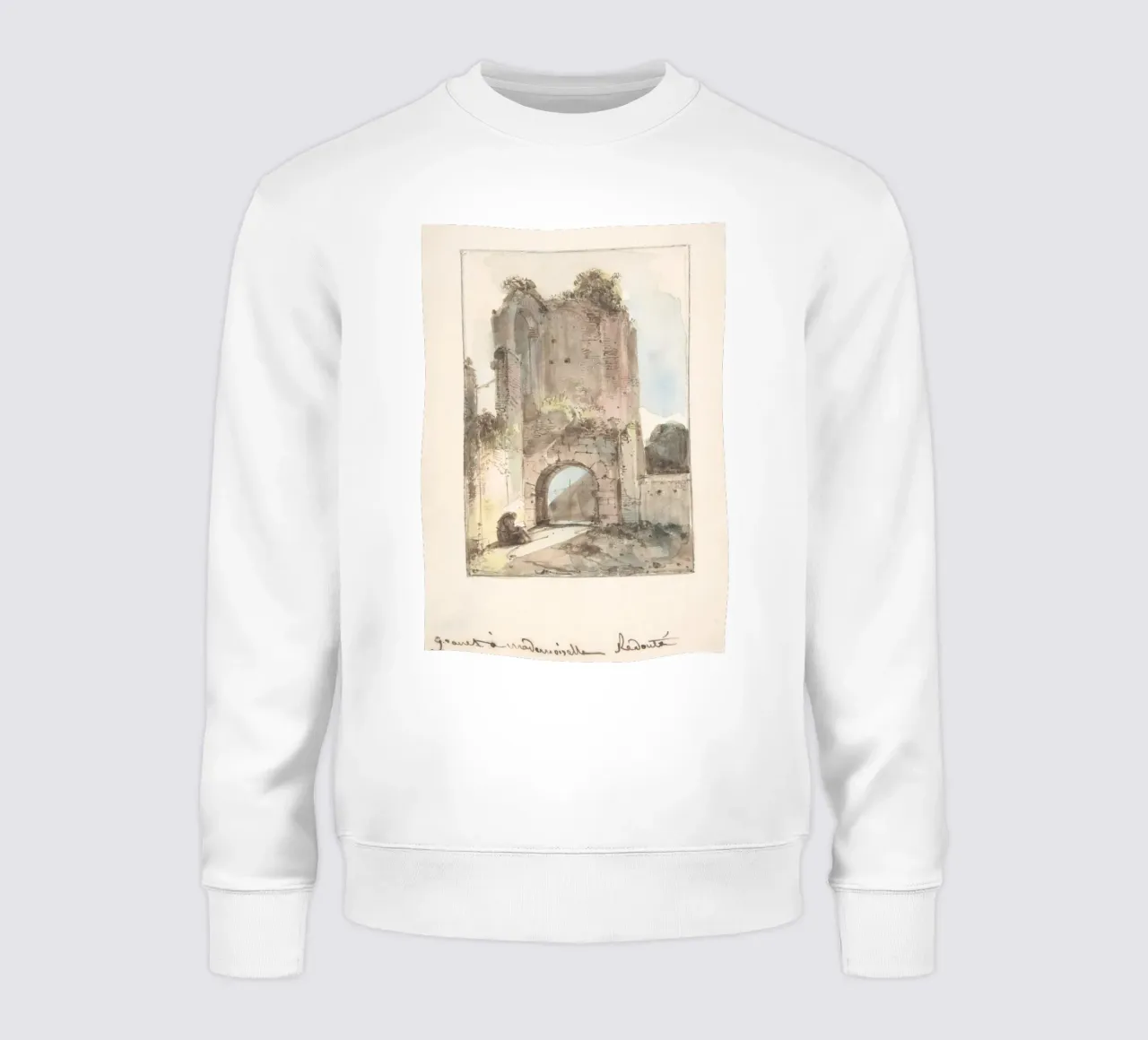 Rovine classiche: Figura seduta di Ancient Archway Art felpa da ClubArt