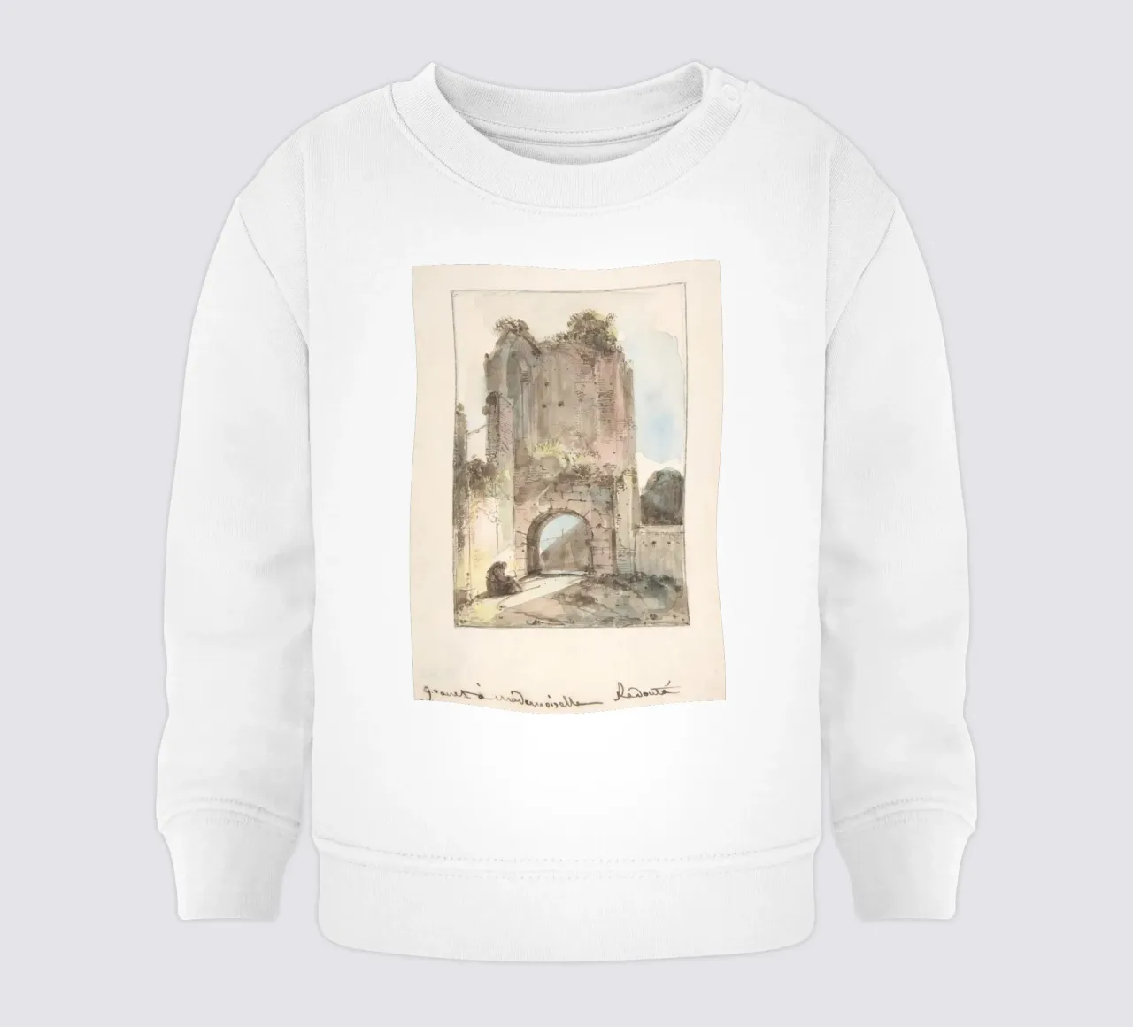 Rovine classiche: Figura seduta di Ancient Archway Art felpa neonato da ClubArt