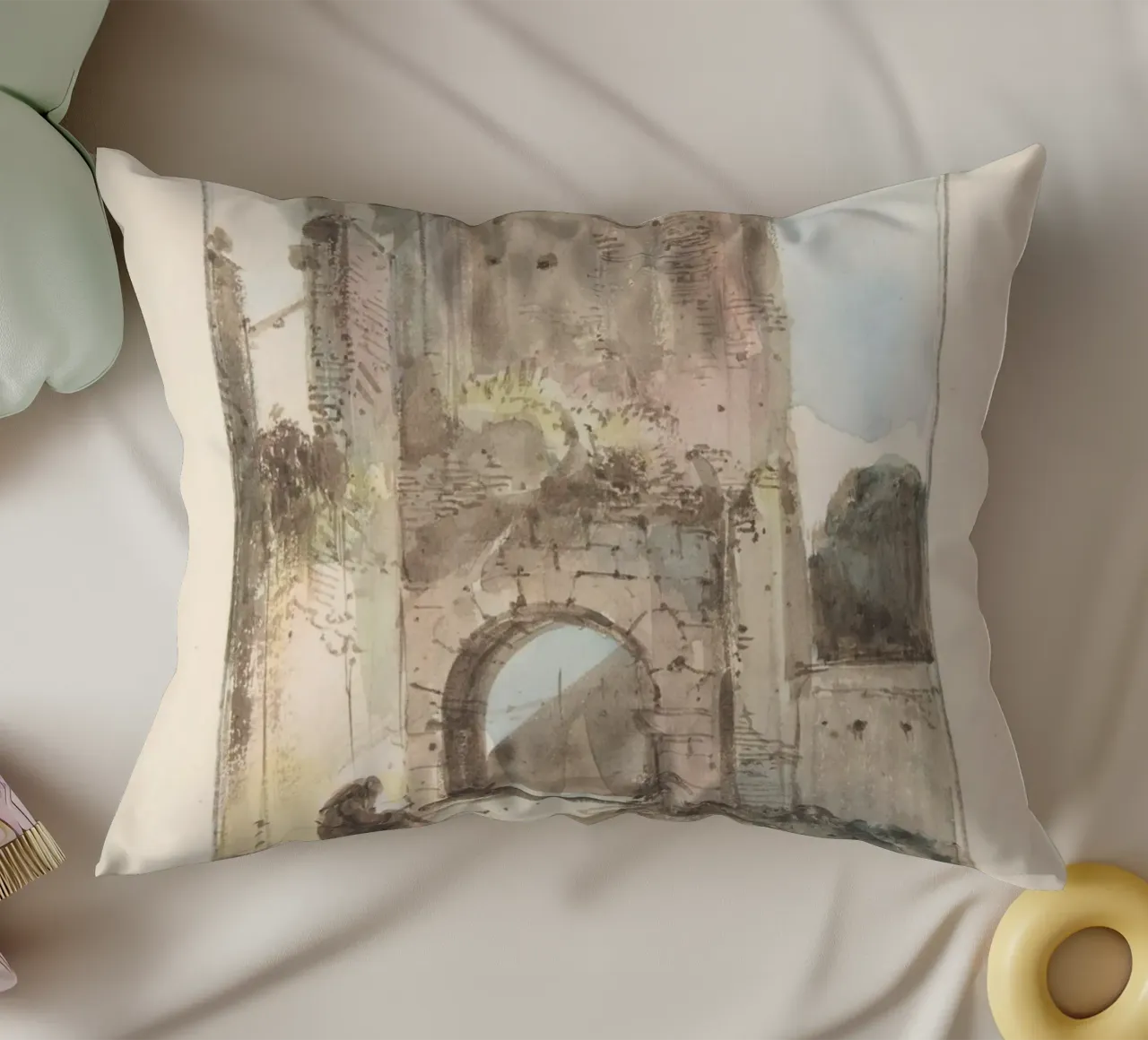 Rovine classiche: Figura seduta di Ancient Archway Art cuscino da ClubArt