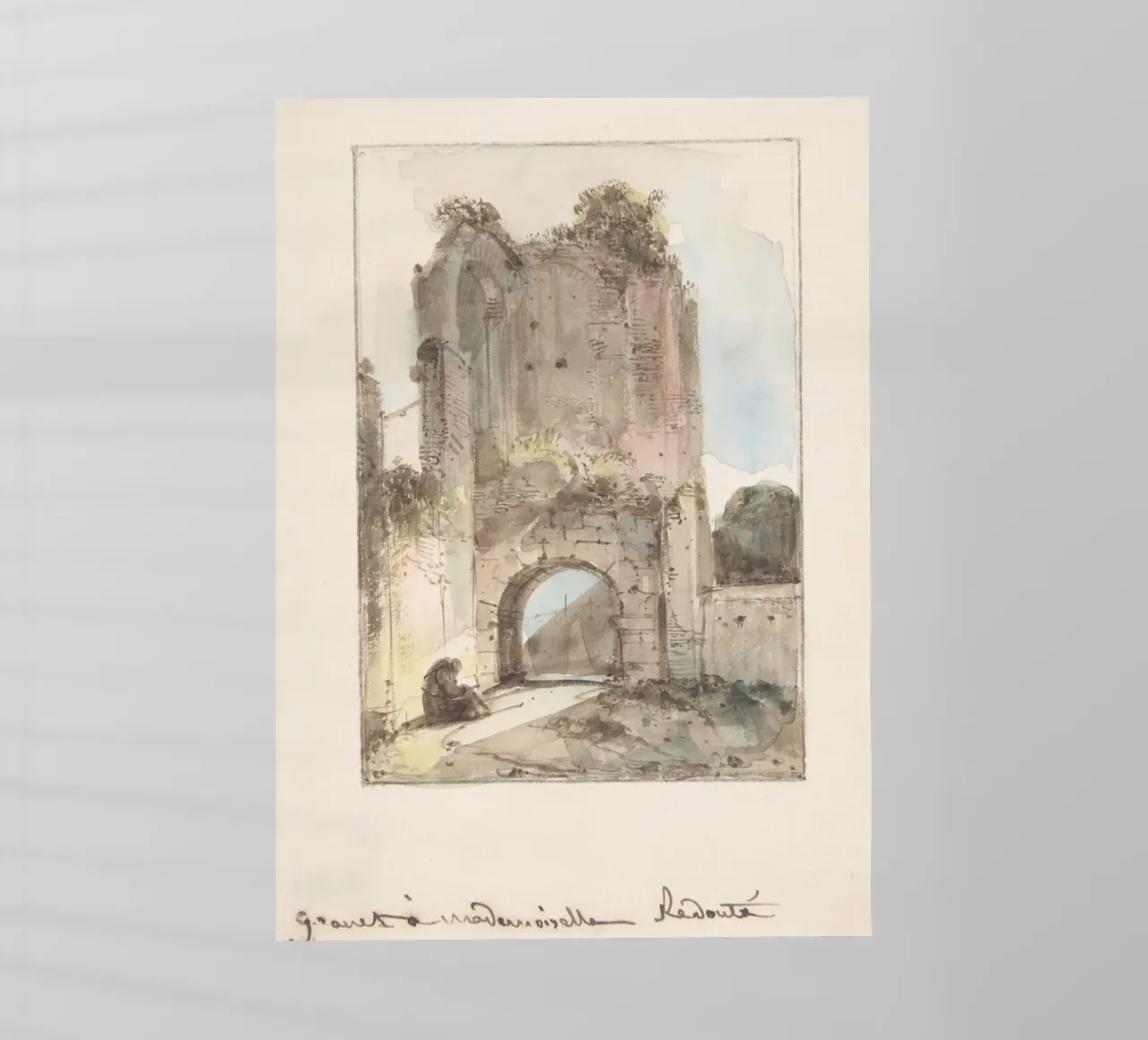 Rovine classiche: Figura seduta di Ancient Archway Art pellicola backlit da ClubArt