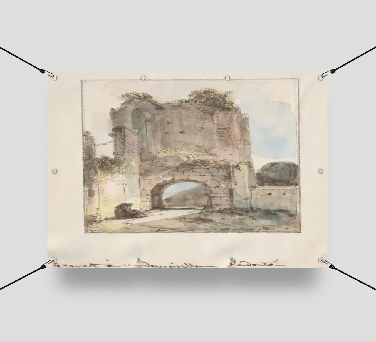 Rovine classiche: Figura seduta di Ancient Archway Art telo in pvc da ClubArt