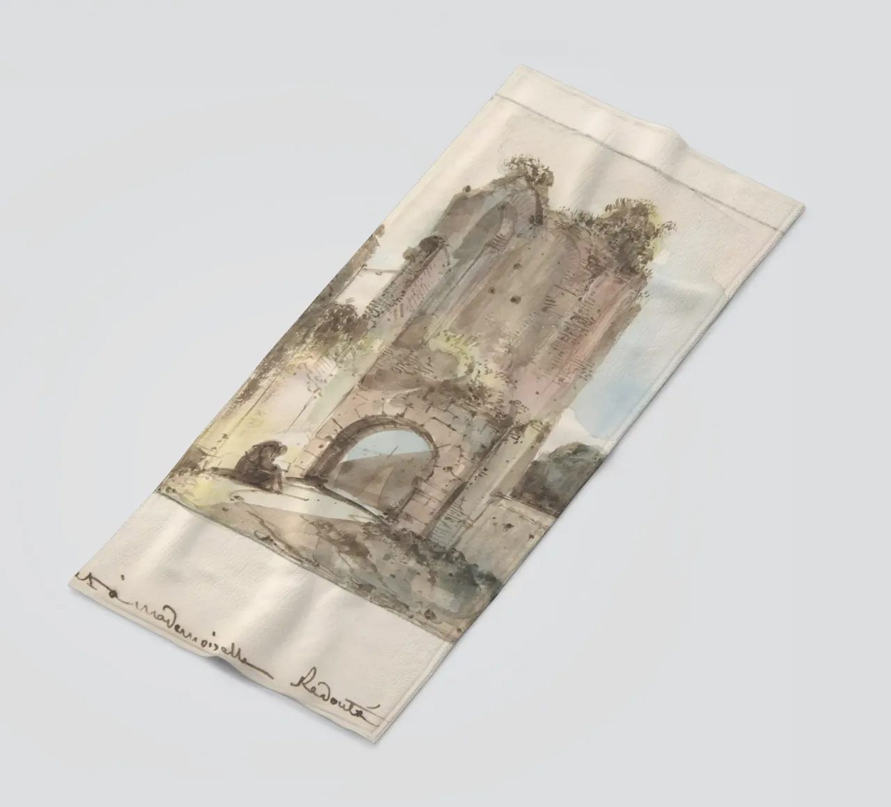 Rovine classiche: Figura seduta di Ancient Archway Art telo mare da ClubArt