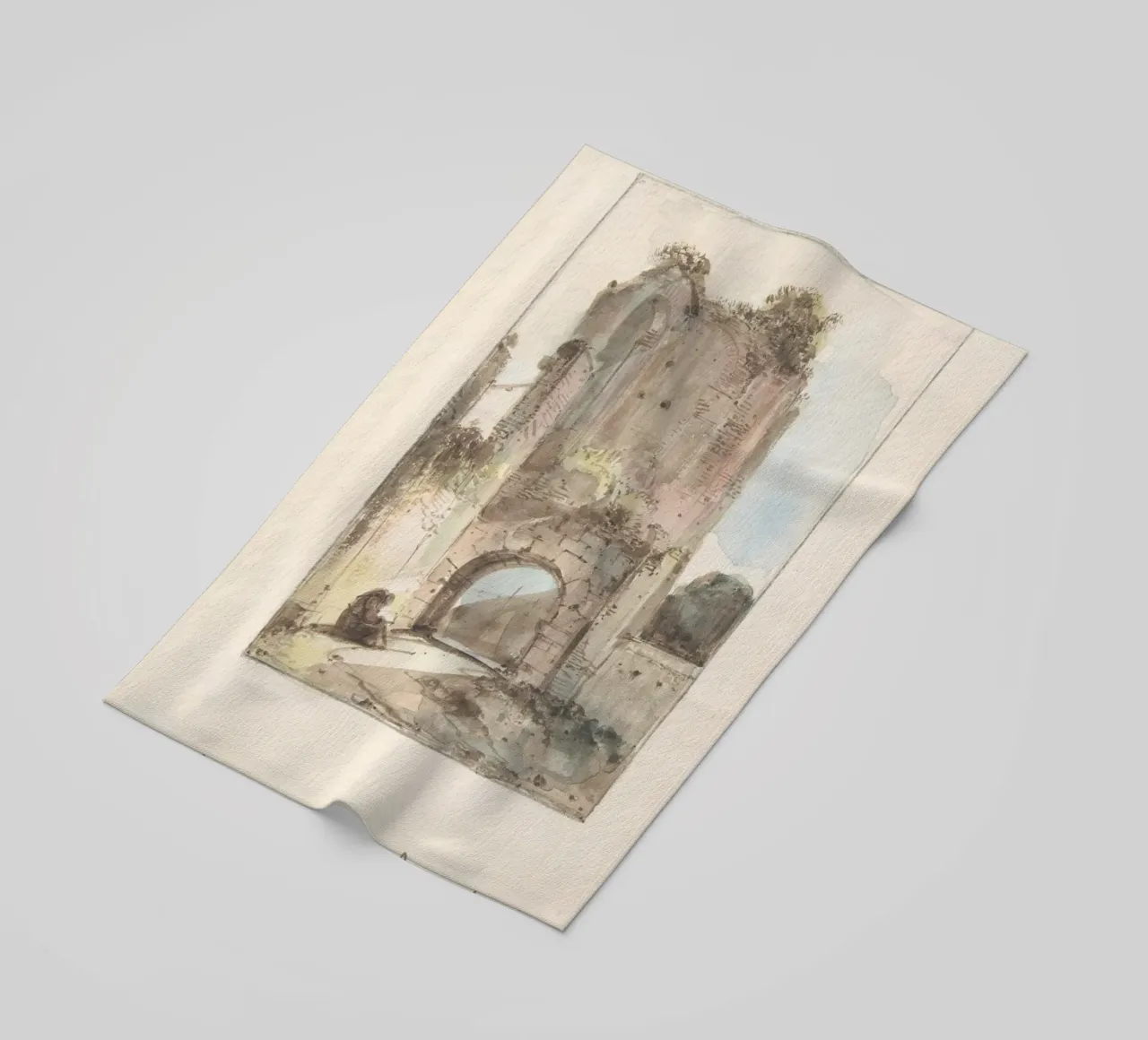 Rovine classiche: Figura seduta di Ancient Archway Art telo mare da ClubArt