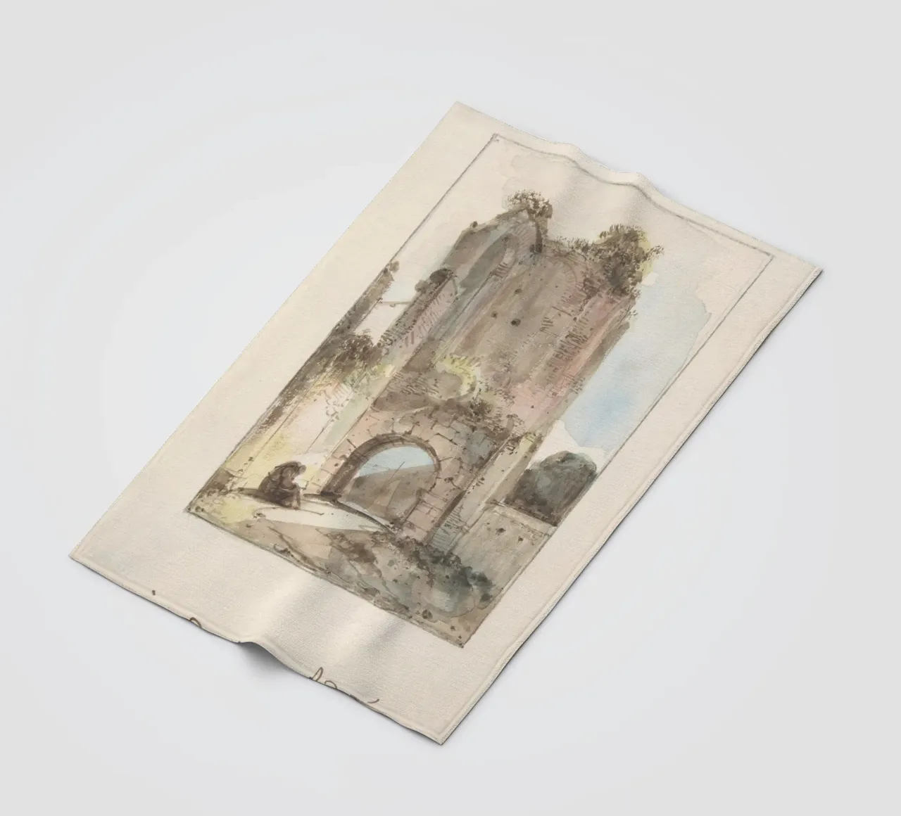 Rovine classiche: Figura seduta di Ancient Archway Art coperta in pile da ClubArt