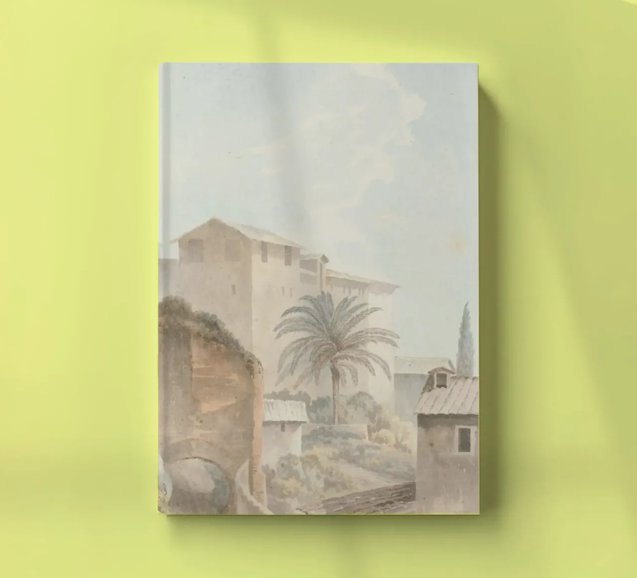 Mediterranean Hillside: Palm Tree & Historic Architecture notebook by ClubArt