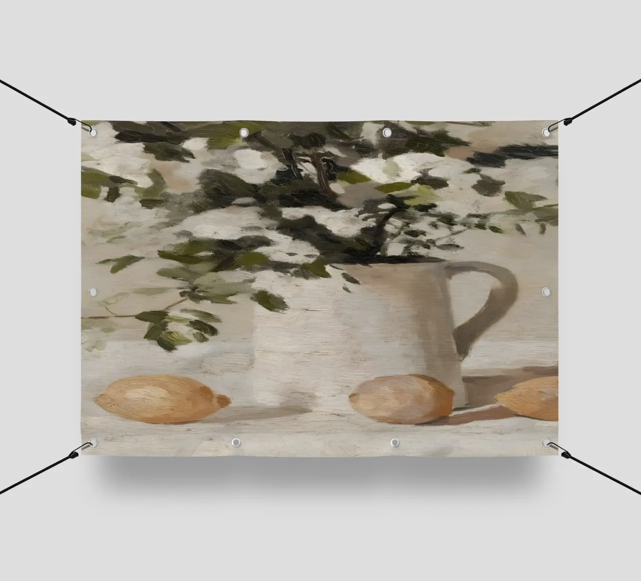 Impressionistic Still Life: White Blossoms & Lemons pvc cover by ClubArt