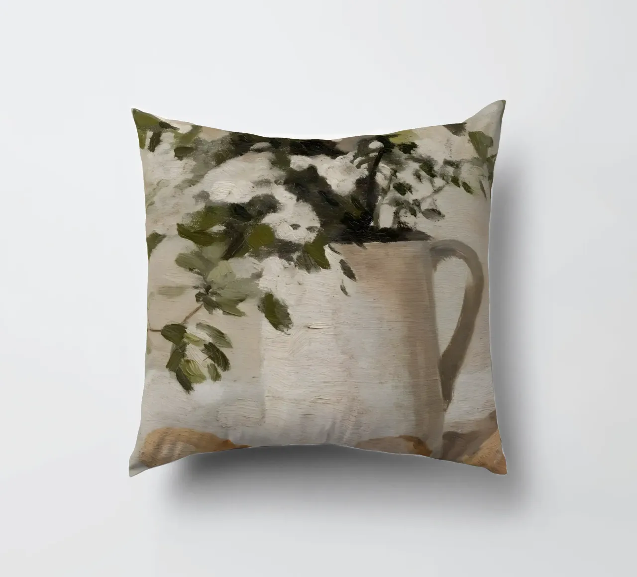 Impressionistic Still Life: White Blossoms & Lemons decorative cushion by ClubArt