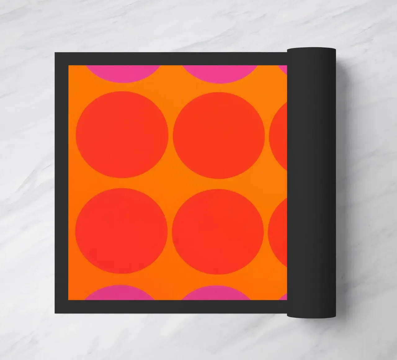 Twelve to Eight | Twenty Op-Art Colour Rush Circles doormat by Autofocus