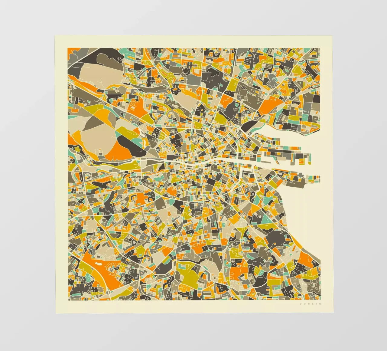 Dublin Map fotobehang van Jazzberry Blue